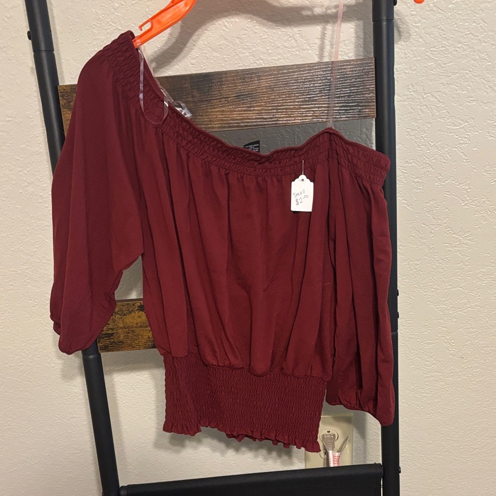 Rue21 Off-Shoulder Burgundy Blouse